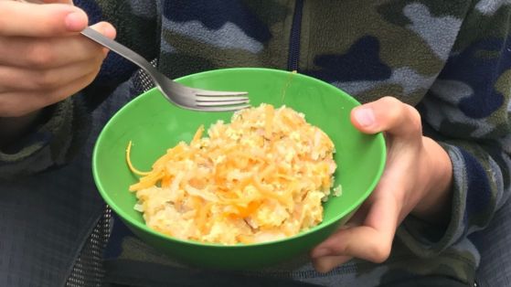 bowl of camping food