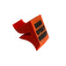 An orange plastic bear spray nozzle with bold black text reading 'BEAR SPRAY BUDDY' on a clean white background.