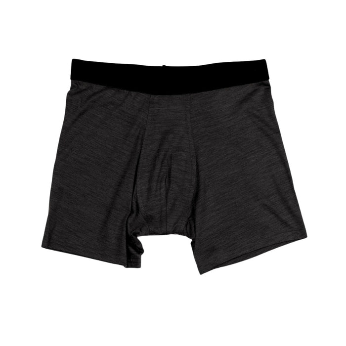 black boxer shorts on a white background