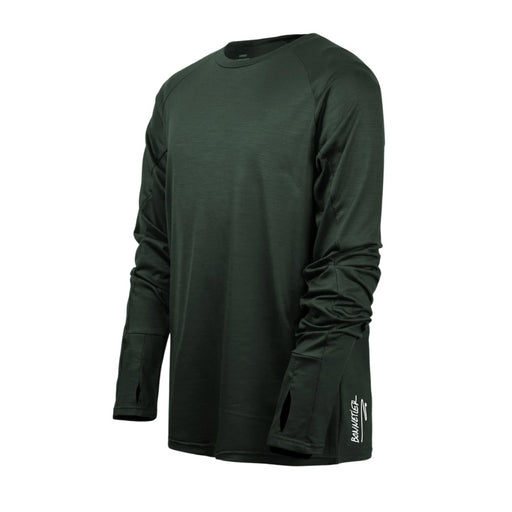 Dark green long-sleeve shirt on a white background