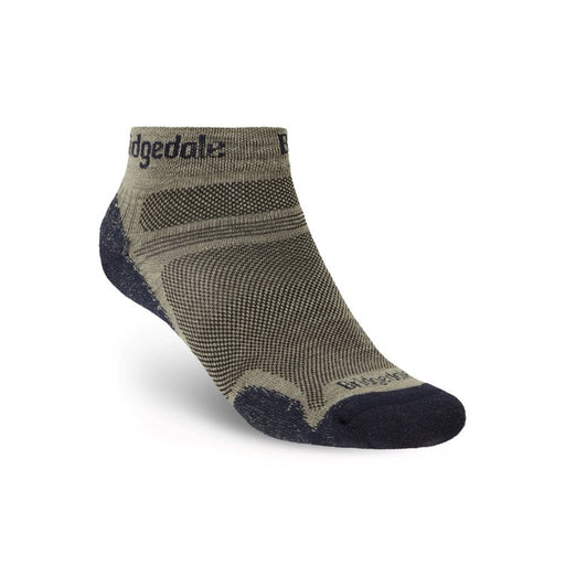 Gray ankle sock with brand logo on a white background