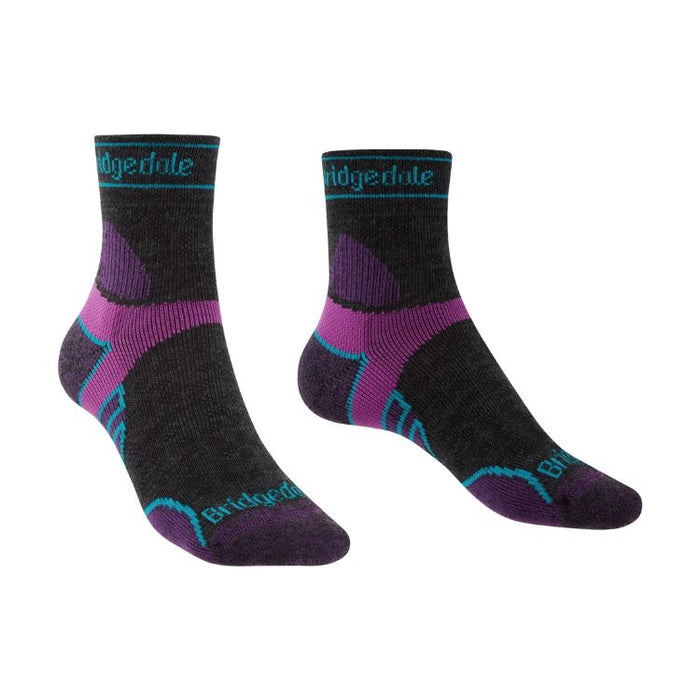 Bridgedale Lightweight Trail Run 3/4 (women's) WM'S SOCKS BRIDGEDALE S CHARCOAL-PURPLE