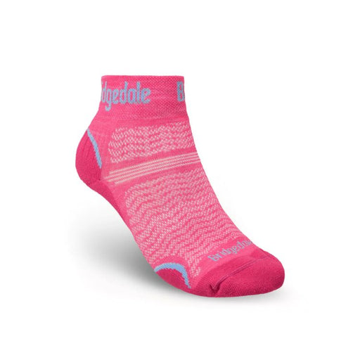 Pink sock with brand logo on a white background