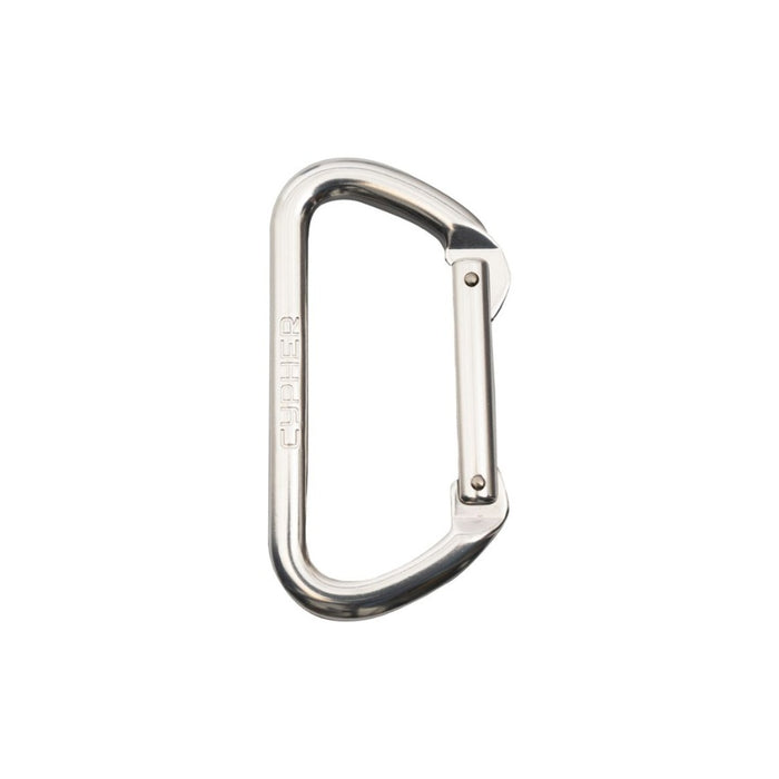 A polished stainless steel carabiner with a D-shape design, featuring the brand name 'Cypher' vertically engraved on the side, set against a plain white background.