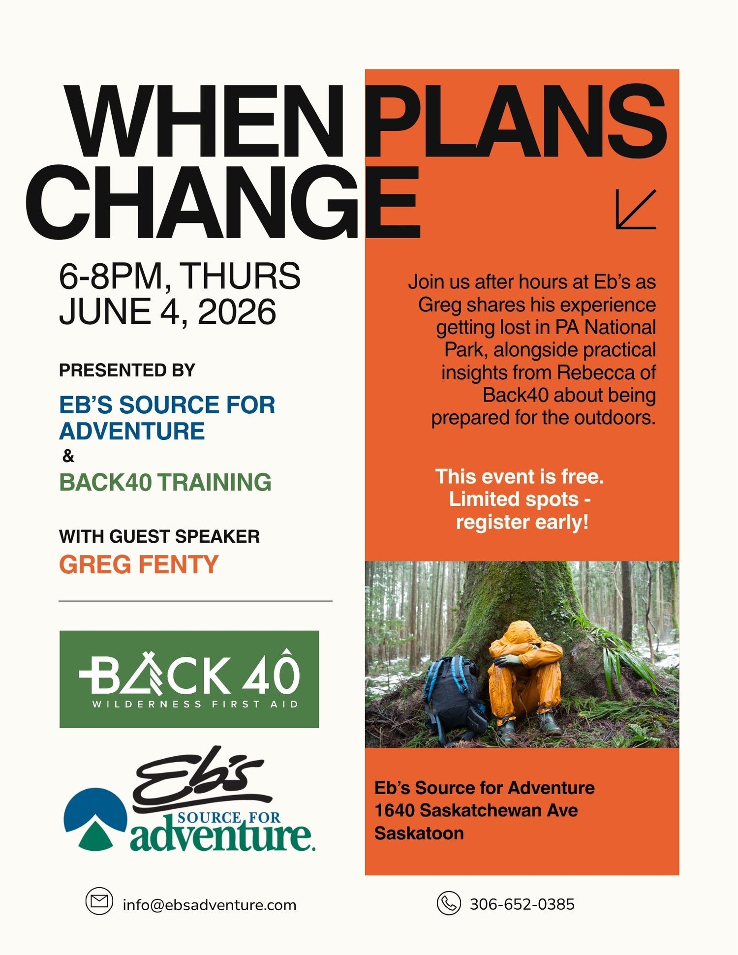 When Plans Change: a Talk About Being Prepared for the Unexpected Outdoors