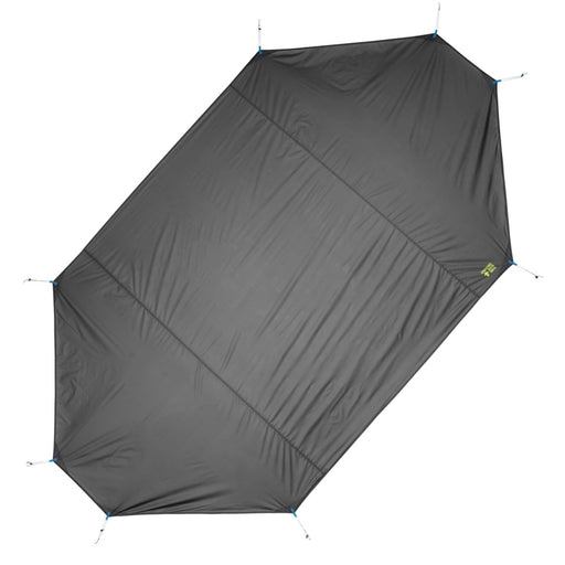 Polygon shaped grey tent footprint on a white background
