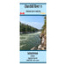 A vertical map-style poster for the Churchill River in Saskatchewan, Canada. The design has a light blue header and footer with black text reading 'Churchill River' and 'Saskatchewan,' plus a central landscape photo of a river flowing between rocky cliffs and trees.