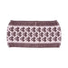 Pink and burgundy patterned headband on a white background.