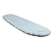 Light grey baffled sleeping pad against a white background
