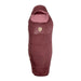 Burgundy sleeping bag on a white background