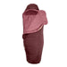 Burgundy sleeping bag on a white background