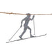 Decorative silhouette of a skier on a white background