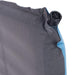 Valve on a grey sleeping pad with a white background