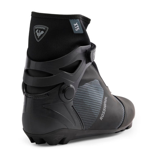 Black and gray cross-country ski boot with Rossignol branding on a white background