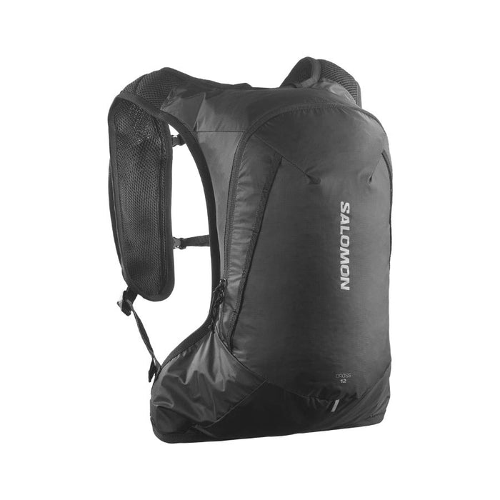 Black pack with Salomon branding against a white background
