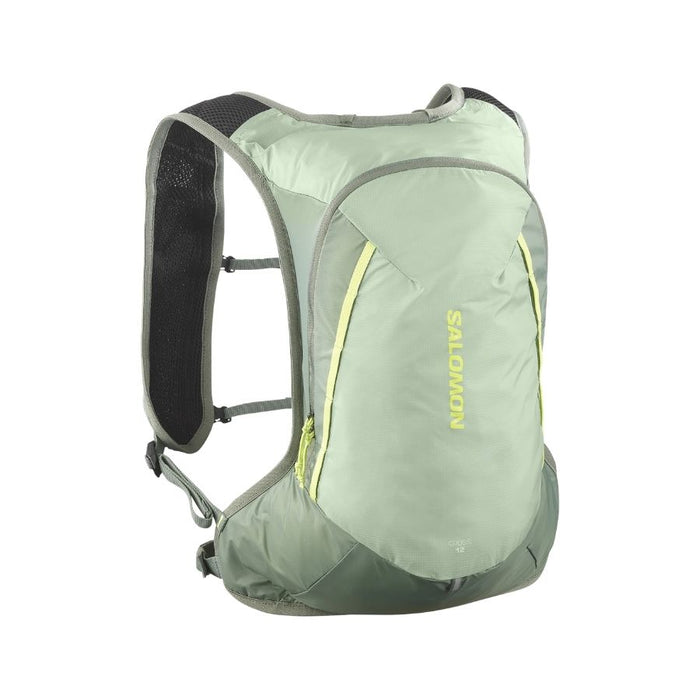 Light green pack with Salomon branding against a white background