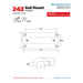Technical specification sheet for a 242 Rail Mount Adapter by Scotty, showing hardware included and dimensioned line drawings on a white background.