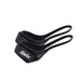 Pair of black ski pole straps against a white background.
