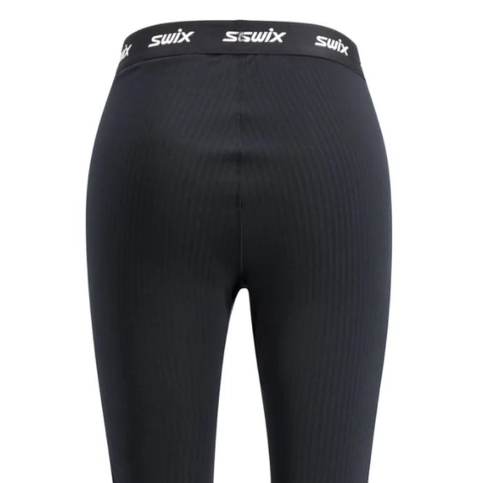 Black leggings with Swix logo on a white background