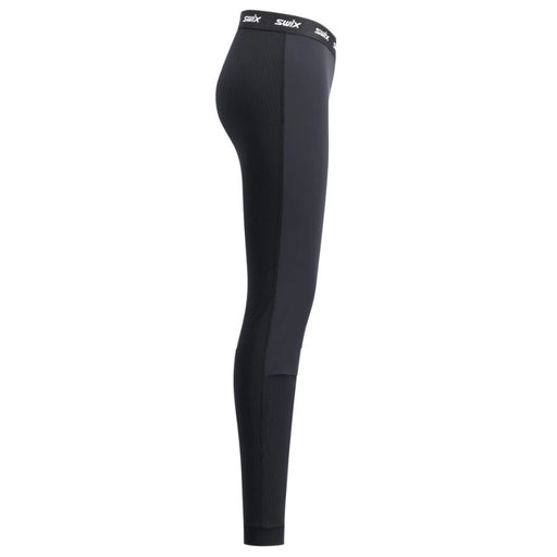 Black legging with Swix branding on a white background