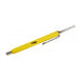A yellow Yoko brand thermometer with a silver metal clip and silver end caps, shown diagonally on a plain white background.