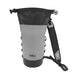 A gray and black waterproof roll-top bag with a shoulder strap, shown on a plain white background. The brand name TREQA is printed on the lower front.
