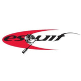 The Esquif brand logo featuring a stylized red swoosh with the brand name in black script and a black-and-white paddler graphic.