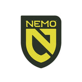 NEMO brand shield-shaped logo in yellow and dark green on a plain white background.