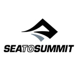 The Sea to Summit logo is displayed on a solid white background. The logo features a stylized black mountain peak with a gray curved accent, above the brand name 'SEA TO SUMMIT' in bold black lettering.