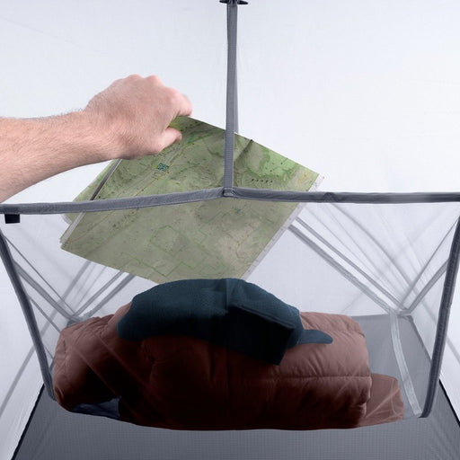 clothes inside a Sea to Summit tent gear loft