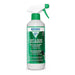 A bottle of Nikwax Tent & Gear Solarwash spray-on cleaner and UV blocker, featuring a white bottle, green cap, and green trigger spray mechanism on a white background.
