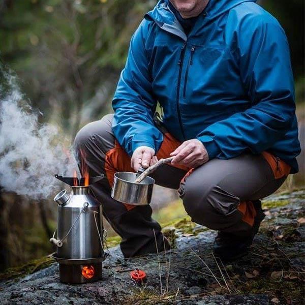 Kelly kettle being used 