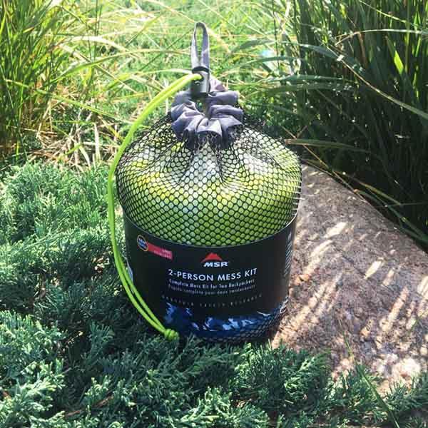 MSR 2 person mess kit in mesh bag 