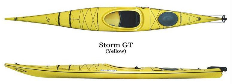 4426 Current Designs Kayak Storm GT ROTO (yellow -- top & side)