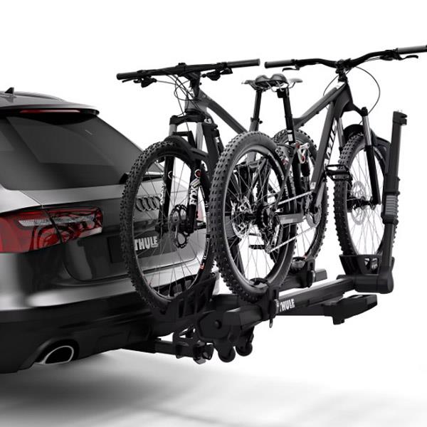 Thule T2 Pro XTR 2 loaded with bikes 