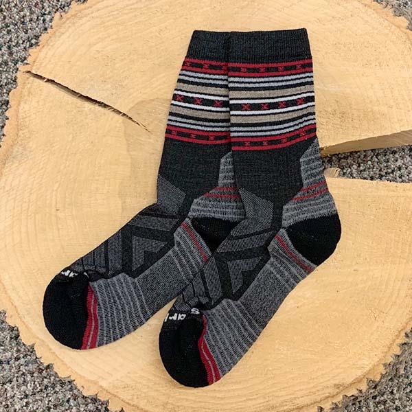 Smartwool Men's Hike Light Cushion Spiked Stripe Crew socks charcoal 